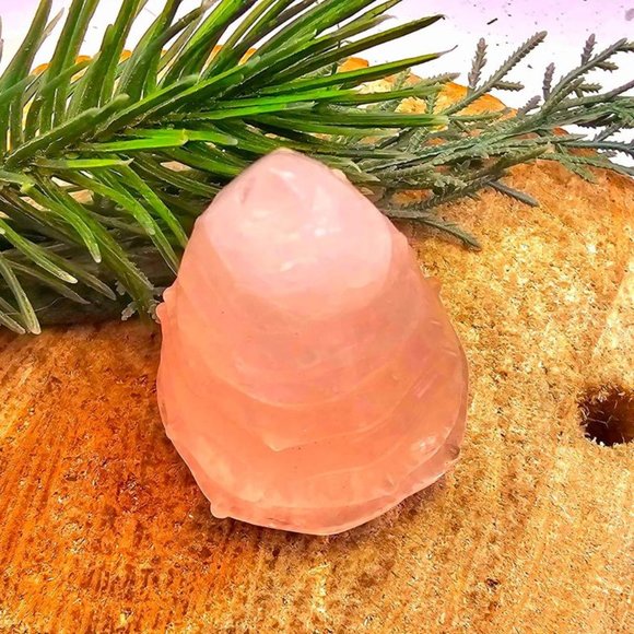 Nature Rose Quartz Hand Carved 2.2" Christmas Tree Decor - Picture 6 of 10